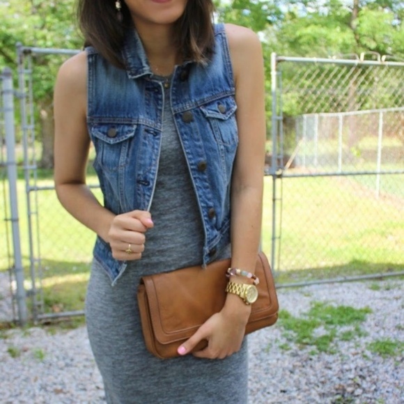 American Eagle Outfitters Jackets & Blazers - AEO American Eagle Jean Distressed Denim Vest